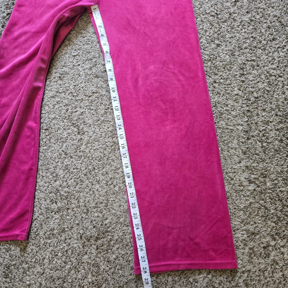 New Mix Classic Pink Velour Wide Leg Pants Womens M Lounge Pull On